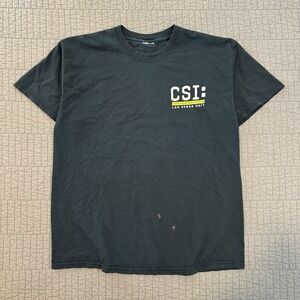 CSI Las Vegas T Shirt Men Large Black Faded Distressed Crime Scene Investigation
